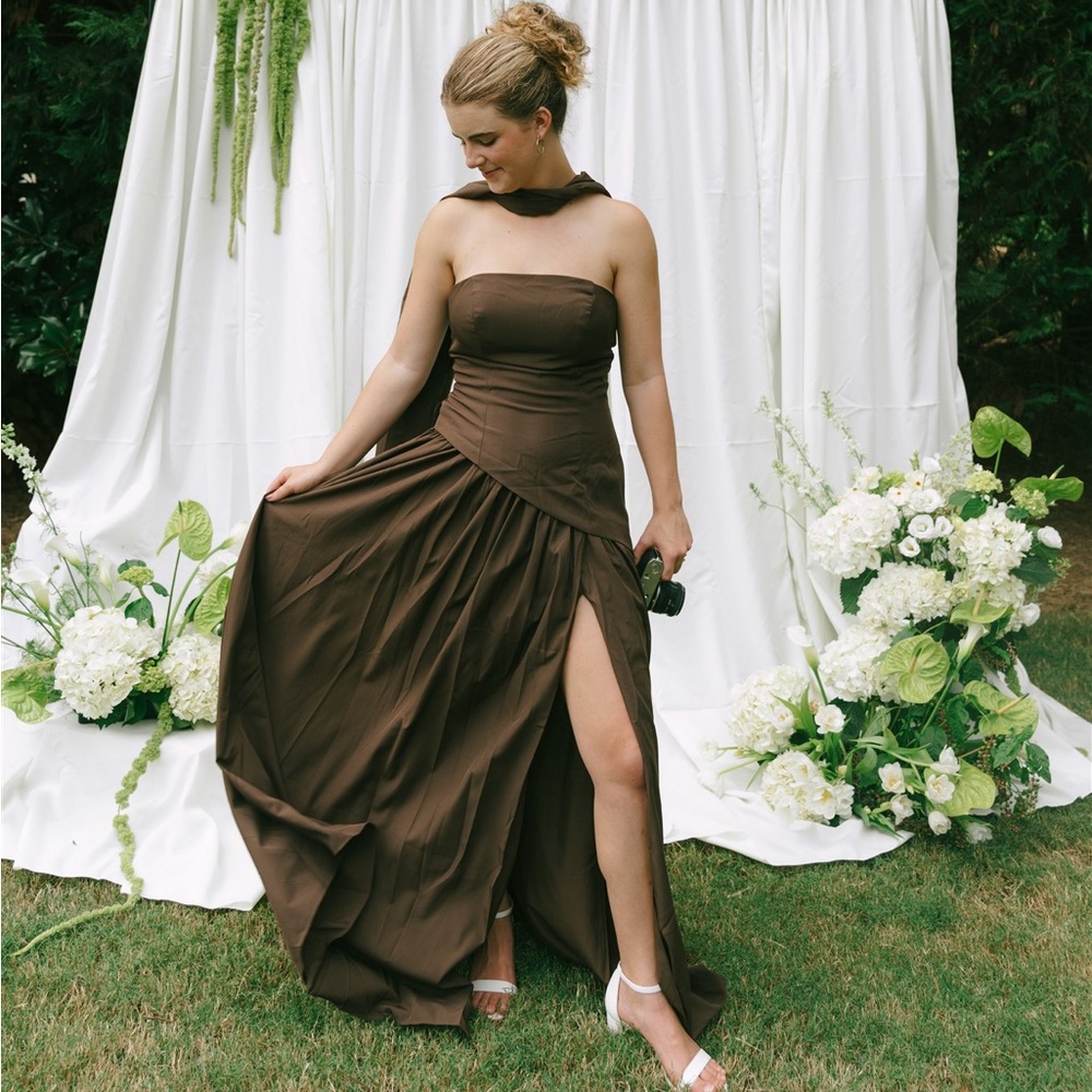 Amazon Strapless Brown Dress